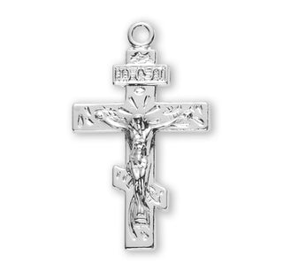 3/4-inch Sterling Silver Crucifix with 18-inch Chain