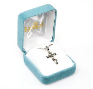 3/4-inch Sterling Silver Crucifix with 18-inch Chain