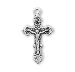 7/8-inch Sterling Silver Crucifix with 18-inch Chain