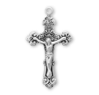 1 5/16-inch Sterling Silver Crucifix with 18-inch Chain