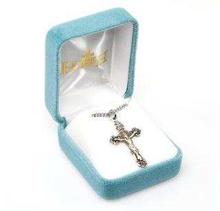 1 5/16-inch Sterling Silver Crucifix with 18-inch Chain