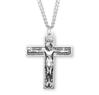 1 5 8 Inch Sterling Silver Crucifix Of The Passion With 24 Inch Chain