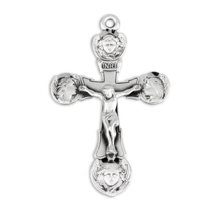 1 7/8-inch Sterling Silver "Angels Crucifix" with 24-inch Chain