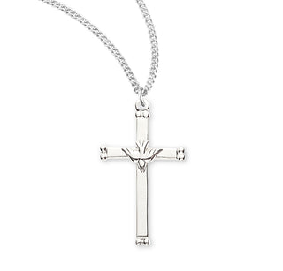 1 1 8 Inch Sterling Silver Holy Spirit Crucifix With 18 Inch Chain