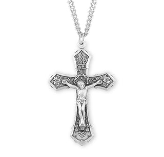 2 Inch Sterling Silver Crucifix With 24 Inch Chain 6