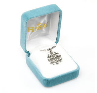 Sterling Silver Jerusalem Cross with 18-inch Chain