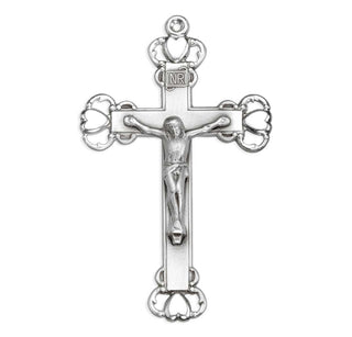 Heart Tipped Sterling Silver Crucifix