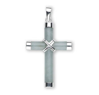 Genuine Adventurine Cross with 20-inch Chain
