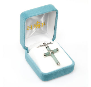 Genuine Adventurine Cross with 20-inch Chain