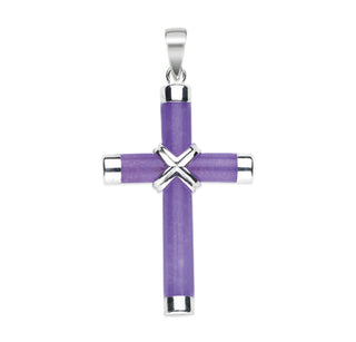 Genuine Amethyst Cross with 20-inch Chain