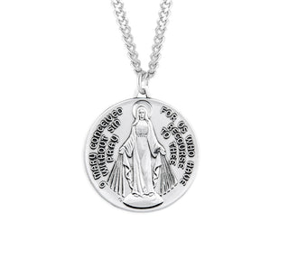 Sterling Silver Contemporary Miraculous Medal