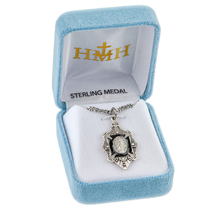 Sterling Silver Fancy Enameled Miraculous Medal