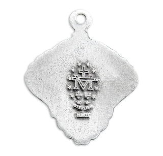 Sterling Silver Miraculous Medal with Baroque Scrolling Border