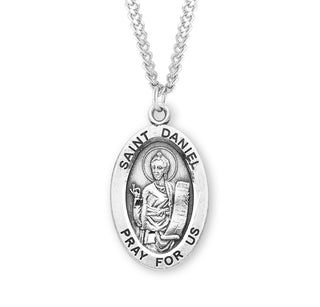 Sterling Silver Oval shaped Saint Daniel Medal