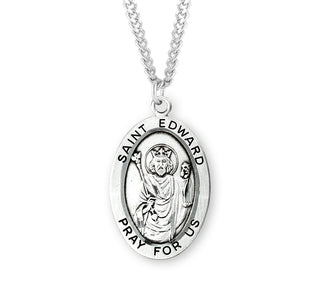 Sterling Silver Oval Shaped Saint Joan of Arc Medal
