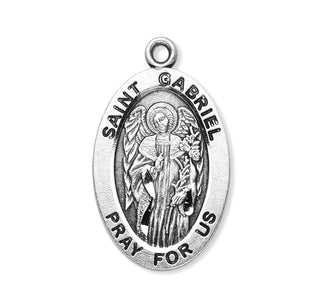 Sterling Silver Oval Shaped St. Gabriel Medal