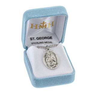 Sterling Silver Oval Shaped St. George Medal