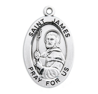 Sterling Silver Oval Shaped St. James Medal