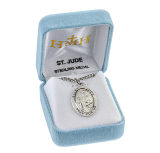 Sterling Silver Oval Shaped St. Jude Medal