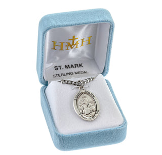 Sterling Silver Oval Shaped St. Mark Medal