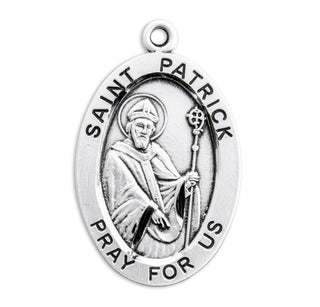 Sterling Silver Oval Shaped St. Patrick Medal