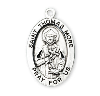 Patron Saint Thomas More Oval Sterling Silver Medal
