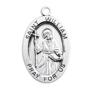 Sterling Silver Oval Shaped St. William Medal