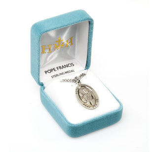 Sterling Silver Oval Shaped Pope Francis Medal