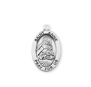 Sterling Silver Oval Shaped St. Anne Medal