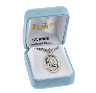 Sterling Silver Oval Shaped St. Anne Medal