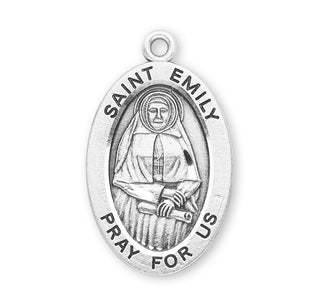 Sterling Silver Oval Shaped St. Emily Medal