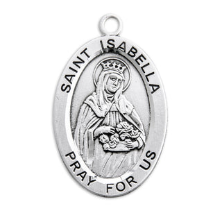 Sterling Silver Oval Shaped St. Isabella Medal