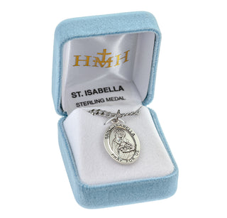 Sterling Silver Oval Shaped St. Isabella Medal