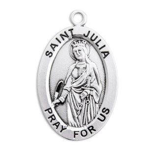 Sterling Silver Oval Shaped St. Julia Medal