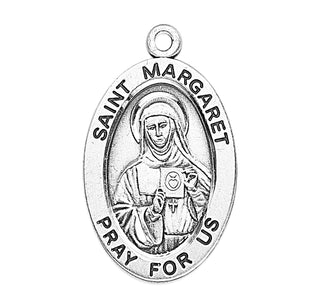 Sterling Silver Oval St. Margaret Medal