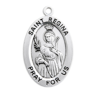 Sterling Silver Oval Shaped St. Regina Medal