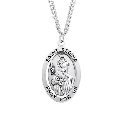 Sterling Silver Oval Shaped St. Regina Medal