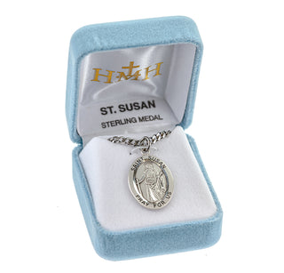 Sterling Silver Oval Shaped St. Susan Medal