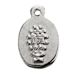 Sterling Silver Oval Pink Enameled Miraculous Medal