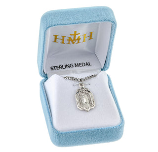 7/8-inch Sterling Silver Miraculous Medal with 18-inch Chain