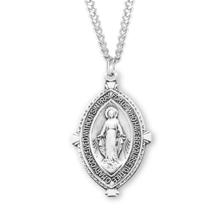 1 3 8 Inch Sterling Silver Miraculous Medal With 24 Inch Chain