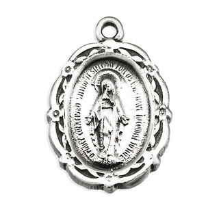 3/4-inch Sterling Silver Miraculous Medal with 18-inch Chain