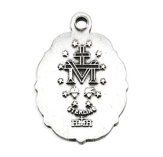 3/4-inch Sterling Silver Miraculous Medal with 18-inch Chain