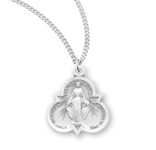 7 8 Inch Sterling Silver Miraculous Medal With 18 Inch Chain 1