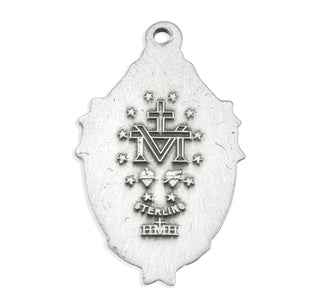 7/8-inch Sterling Silver Miraculous Medal with 18-inch Chain