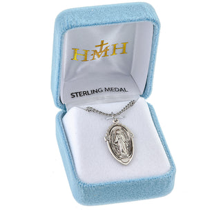 1-inch Sterling Silver Miraculous Medal with 18-inch Chain