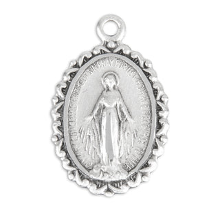 Sterling Silver Oval Miraculous Medal