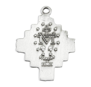 15/16-inch Sterling Silver Miraculous Medal with 18-inch Chain