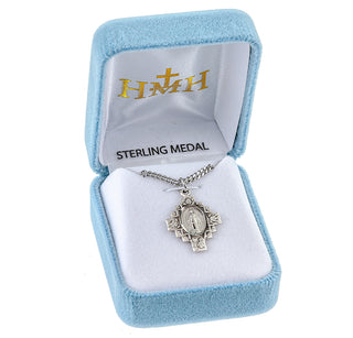 15/16-inch Sterling Silver Miraculous Medal with 18-inch Chain