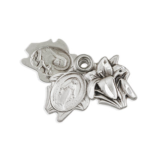 Sterling Silver Easter Lily Slide- Miraculous Medal/St. Theresa/Sacred Heart of Jesus/St Christopher